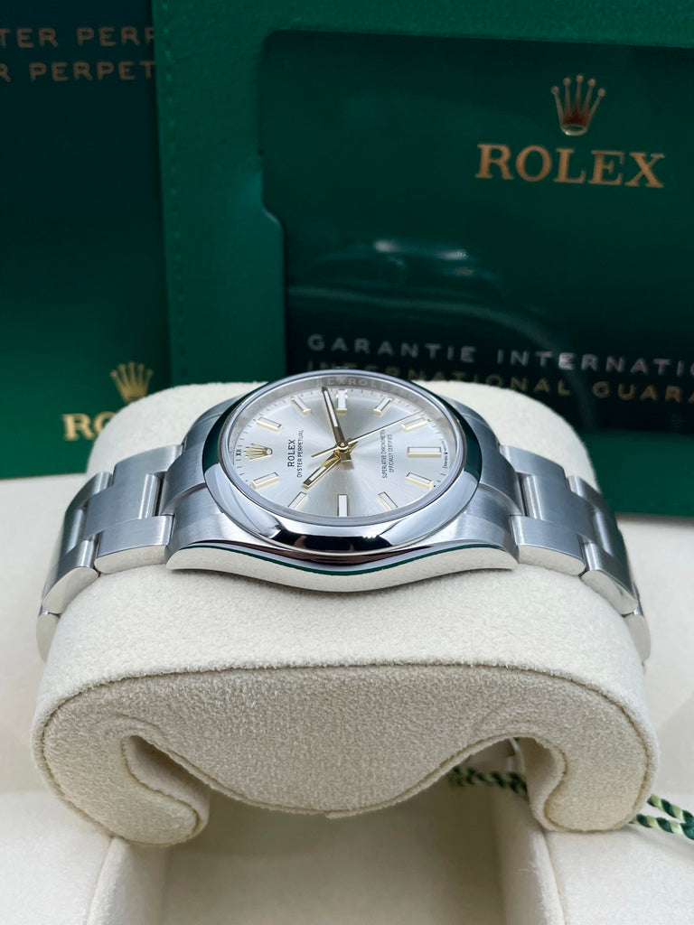 Rolex Oyster Perpetual 34mm Silver Dial 124200