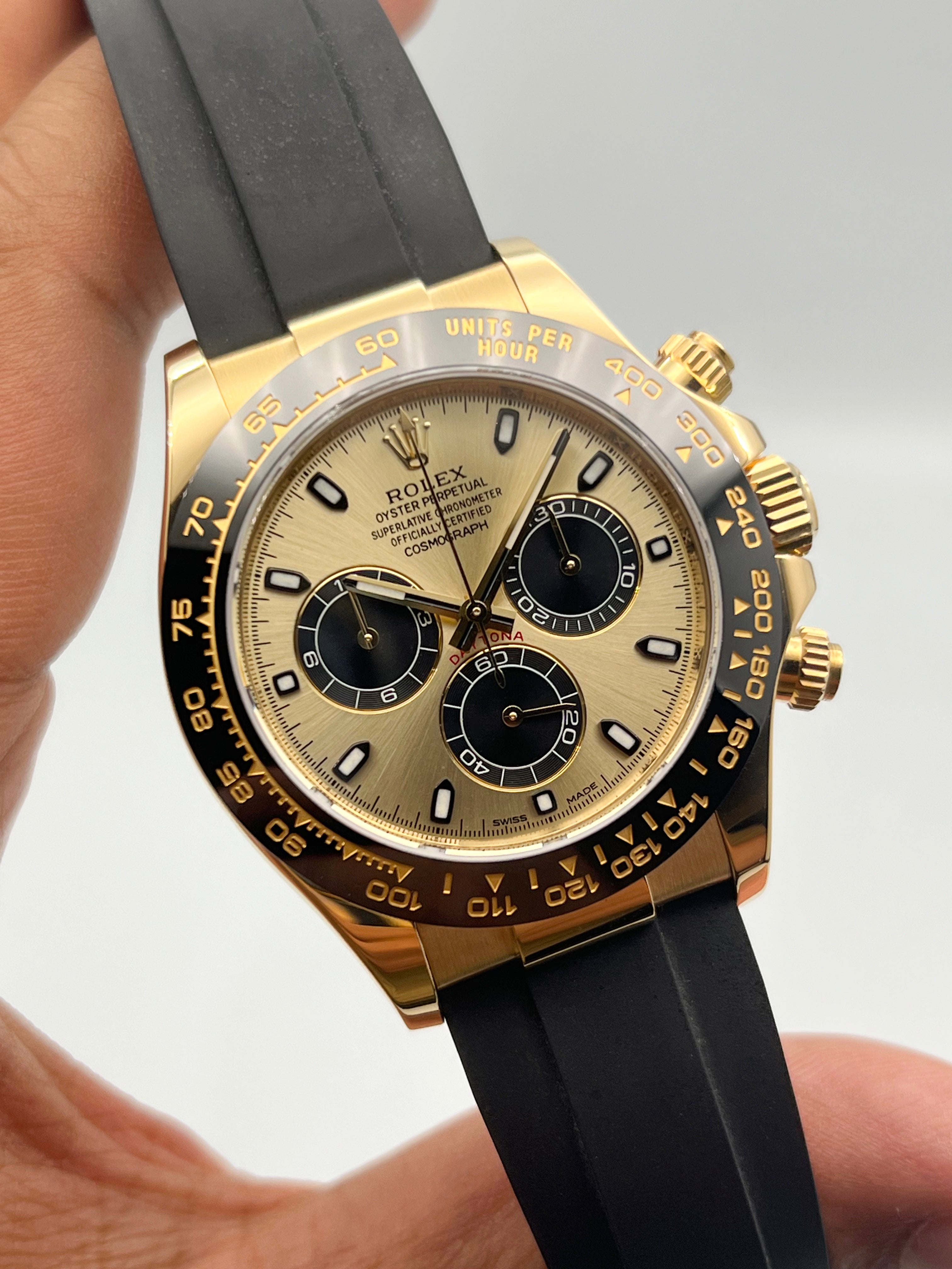 Rolex Cosmograph Daytona Rubber Strap Yellow Gold Rolex Cosmograph