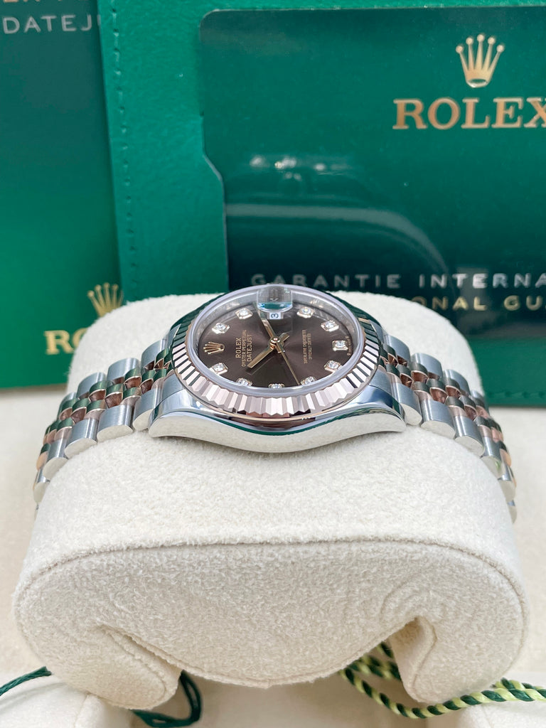 Rolex Datejust 28mm 10 Diamond Steel Everose on Jubilee 279171