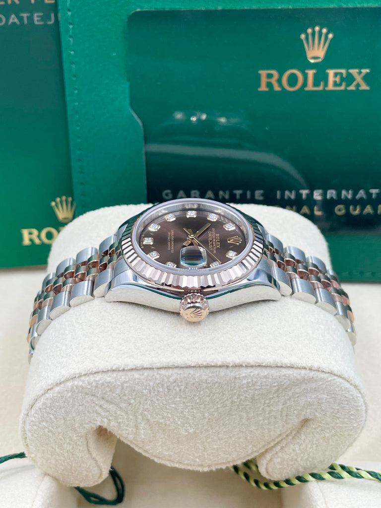 Rolex Datejust 28mm 10 Diamond Steel Everose on Jubilee 279171