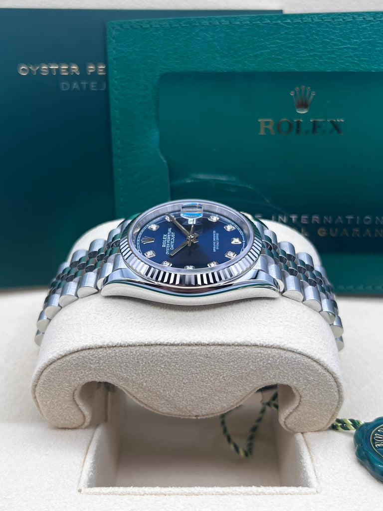 Rolex Datejust 36mm 10 Diamond Blue Dial on Jubilee Bracelet 126234
