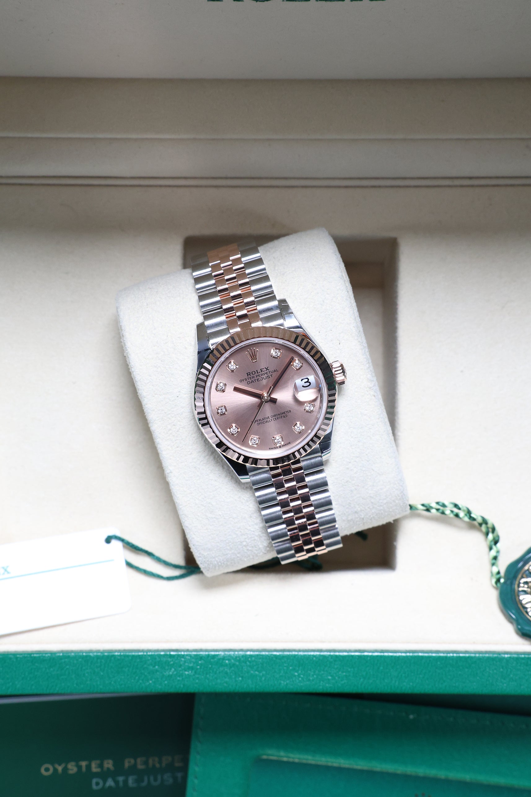 Rolex Datejust 31mm Pink 10 Diamonds Steel Everose Jubilee