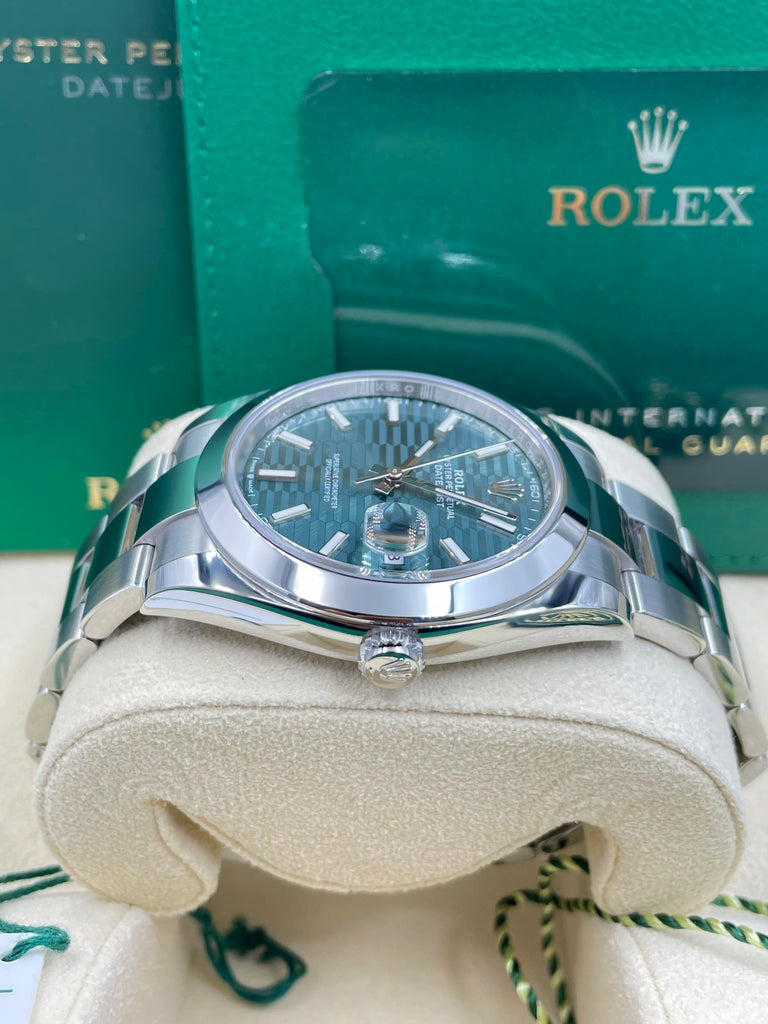 Rolex Datejust 41mm Mint Green Fluted Motif Dial 126300