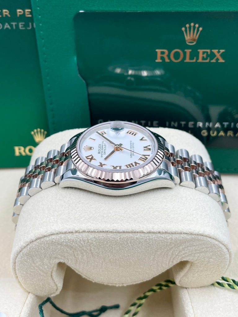 Rolex Datejust 31mm Steel Everose  White Roman Jubilee 278271