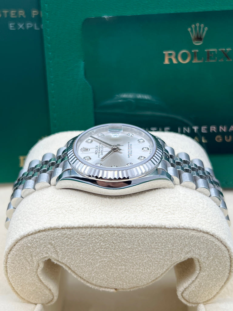 Rolex Datejust 31mm Silver 10 Diamonds Jubilee 278274