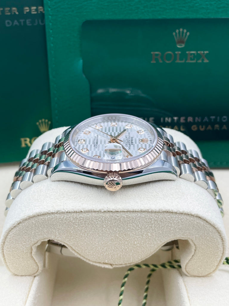 Rolex Datejust 36mm Everose Silver Fluted Motif Dial - Jubilee 126231