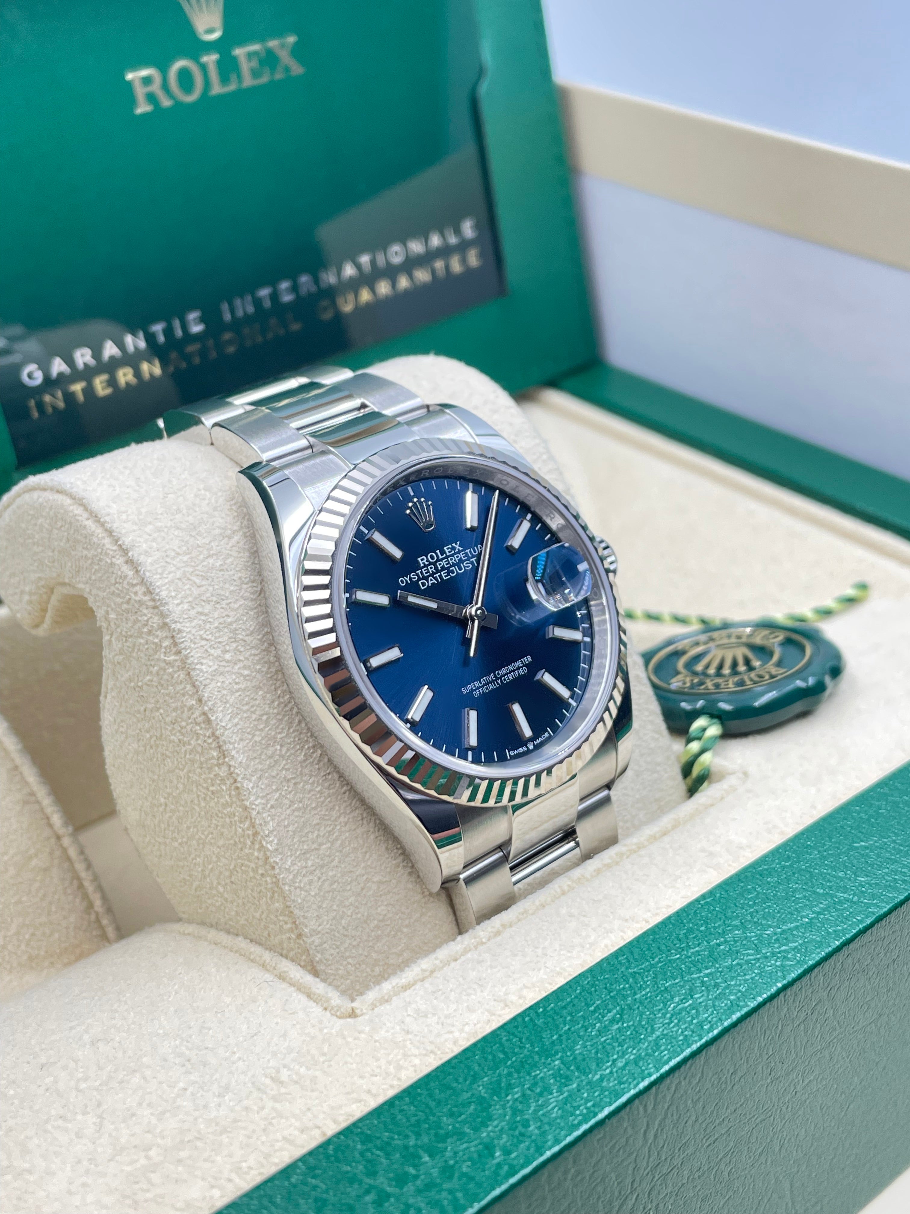 Rolex Datejust 36mm Blue Index on Oyster 126234 Swiss Connection Watches