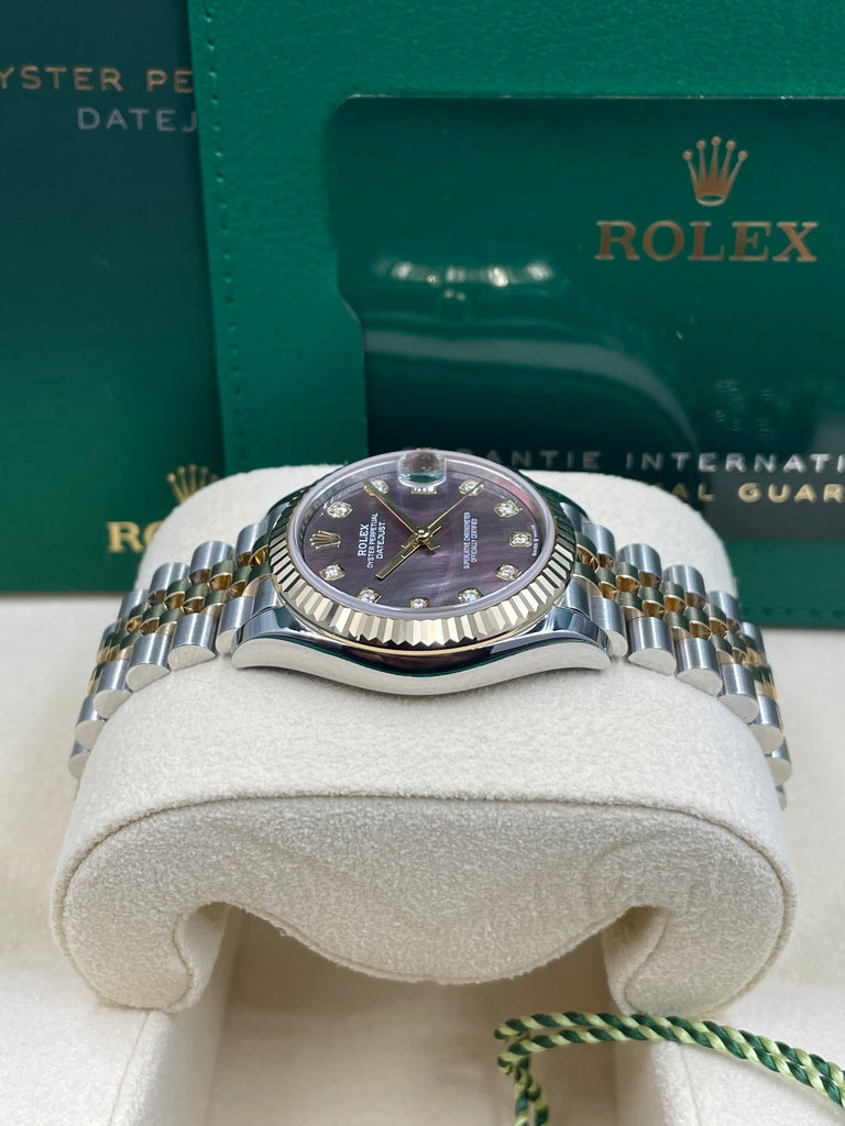 Rolex Datejust 31mm Dark Mother of Pearl 10 Diamond Rolesor Jubilee 278273
