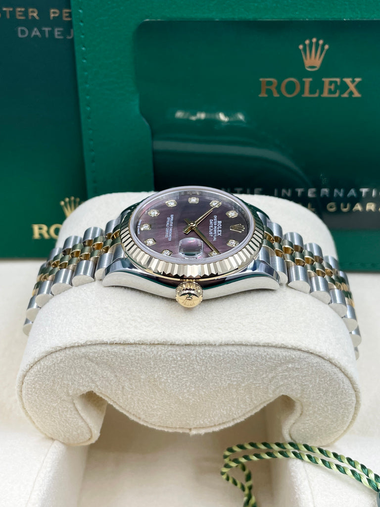 Rolex Datejust 31mm Dark Mother of Pearl 10 Diamond Rolesor Jubilee 278273