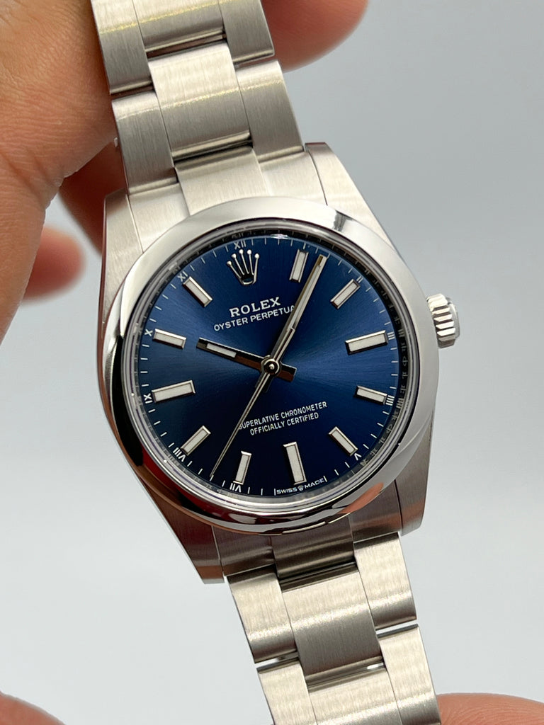 Rolex Oyster Perpetual 34mm Bright Blue 124200