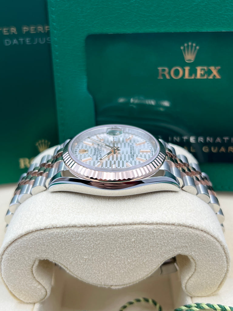 Rolex Datejust 36mm Everose Silver Fluted Motif Dial - Jubilee 126231