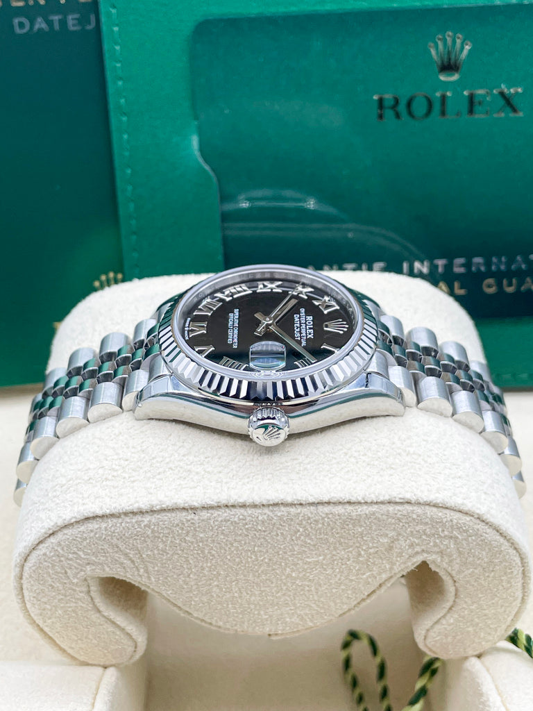 Rolex Datejust 31mm Black Roman Jubilee Bracelet 278274