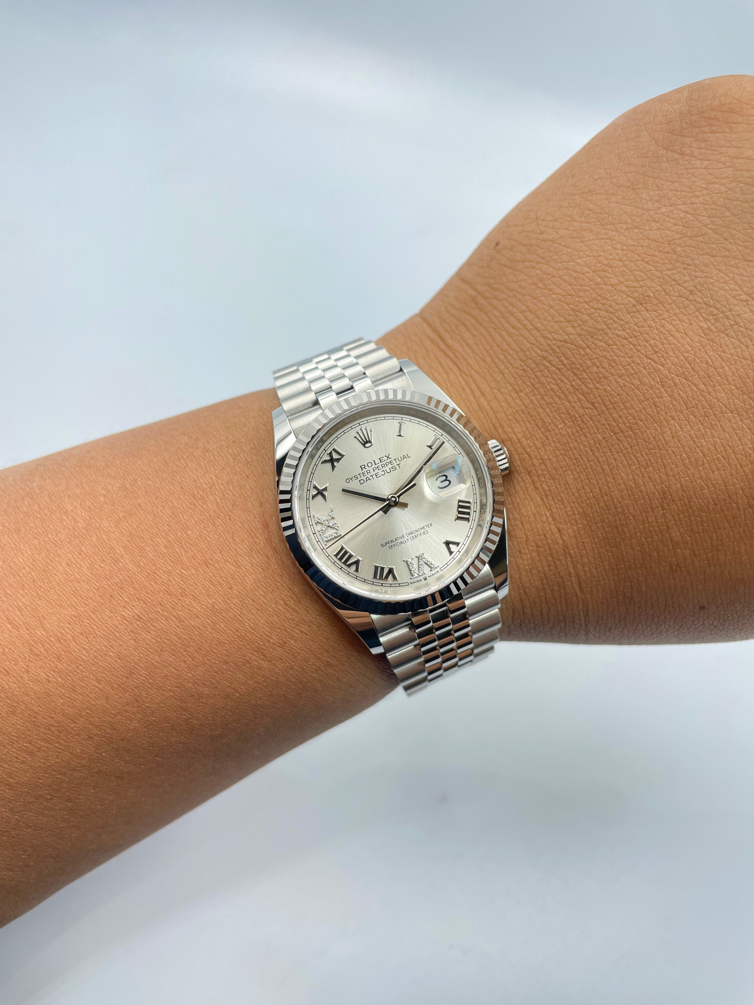 Rolex Datejust 36 Silver Dial On Wrist Rolex Datejust 36mm Silver