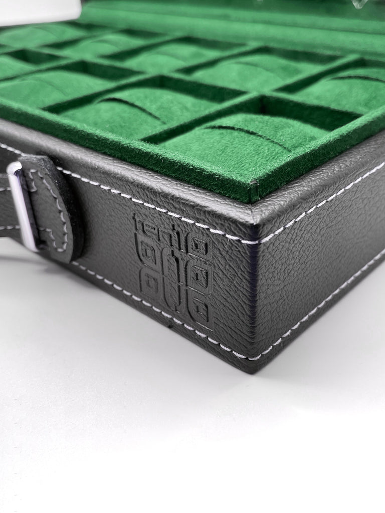 Ten10 Oscar Ver.2 Watch Box for 10 Watches (Black Exterior & Emerald Green Interior)
