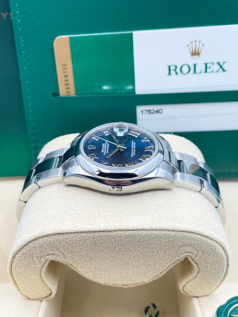 Rolex Datejust 31mm Blue Oyster Bracelet 178240 2017 [NOS] [JB Stock]