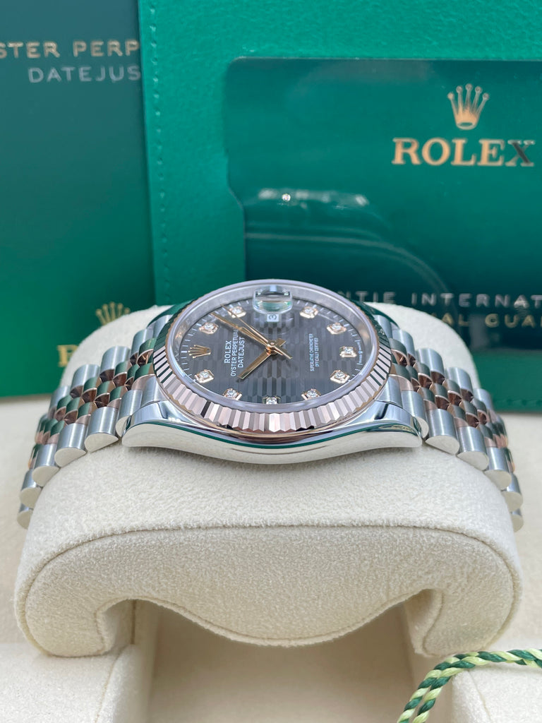 Rolex Datejust 36mm Everose Slate Fluted Motif Dial - Jubilee 126231