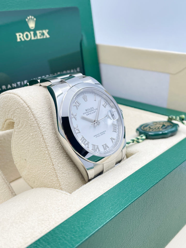 Rolex Datejust 41mm White Roman Dial 126300