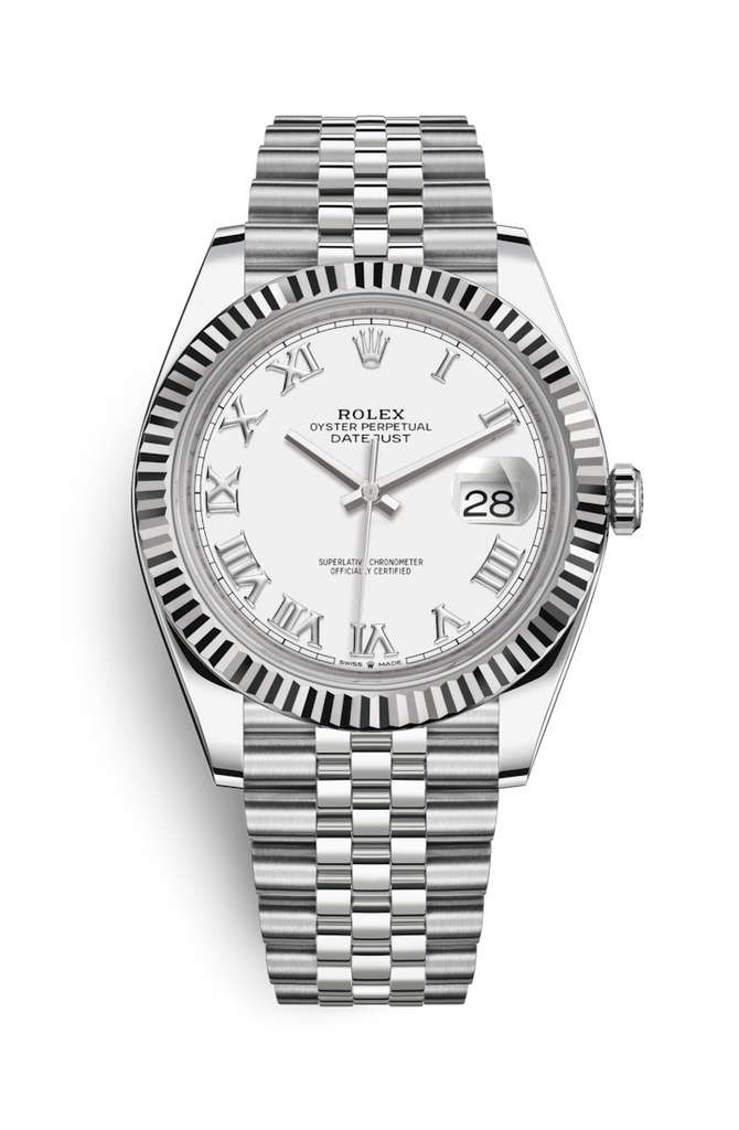 Rolex Datejust 41mm White Roman Jubilee Bracelet 126334