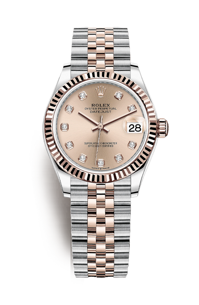 Rolex Datejust 31mm Pink 10 Diamonds Steel Everose Jubilee Bracelet 278271