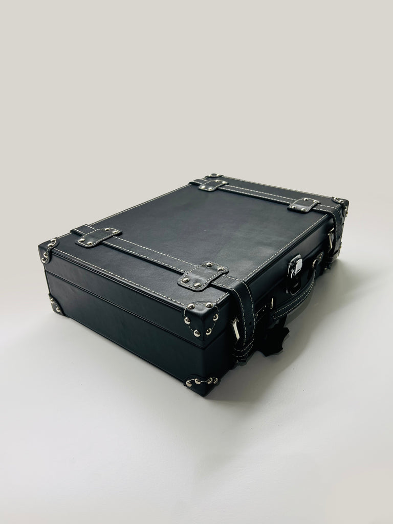 Ten10 Mini Briefcase for 8 Watches (Black Exterior & Grey Interior)