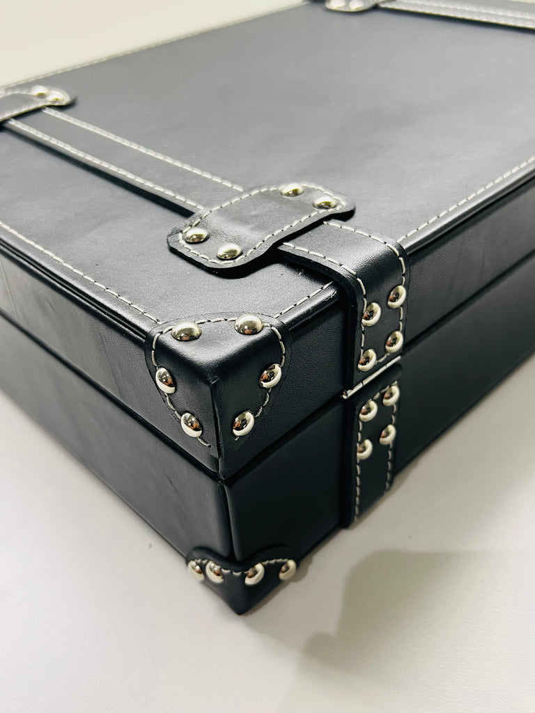 Ten10 Mini Briefcase for 8 Watches (Black Exterior & Grey Interior)