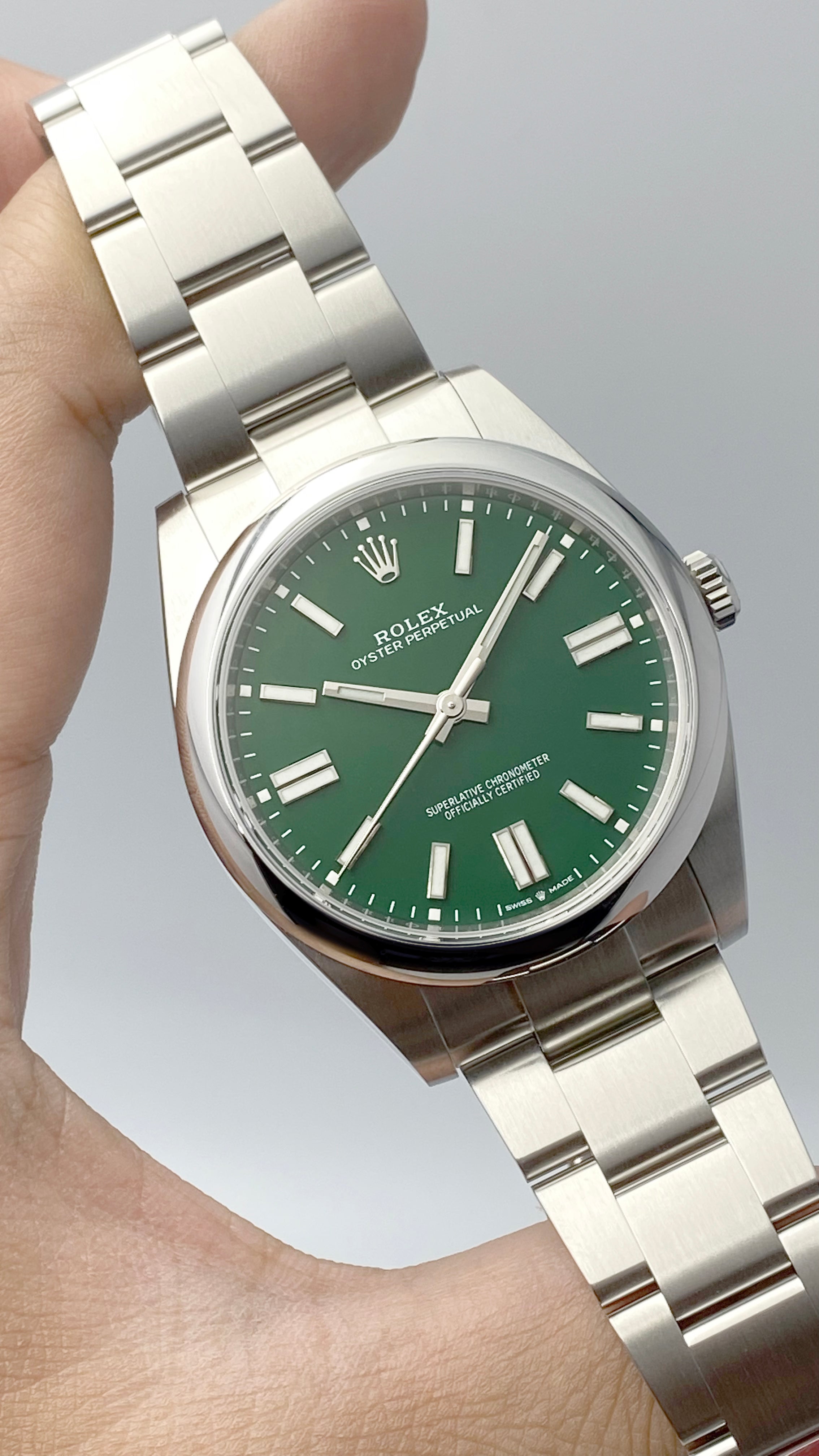 Rolex oyster perpetual 41mm green hot sale