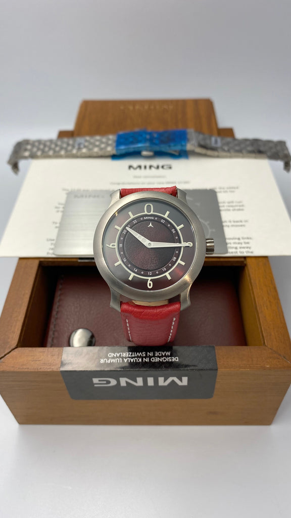 MING 17.03 GMT Burgundy Dial 38mm 2018 [Preowned]