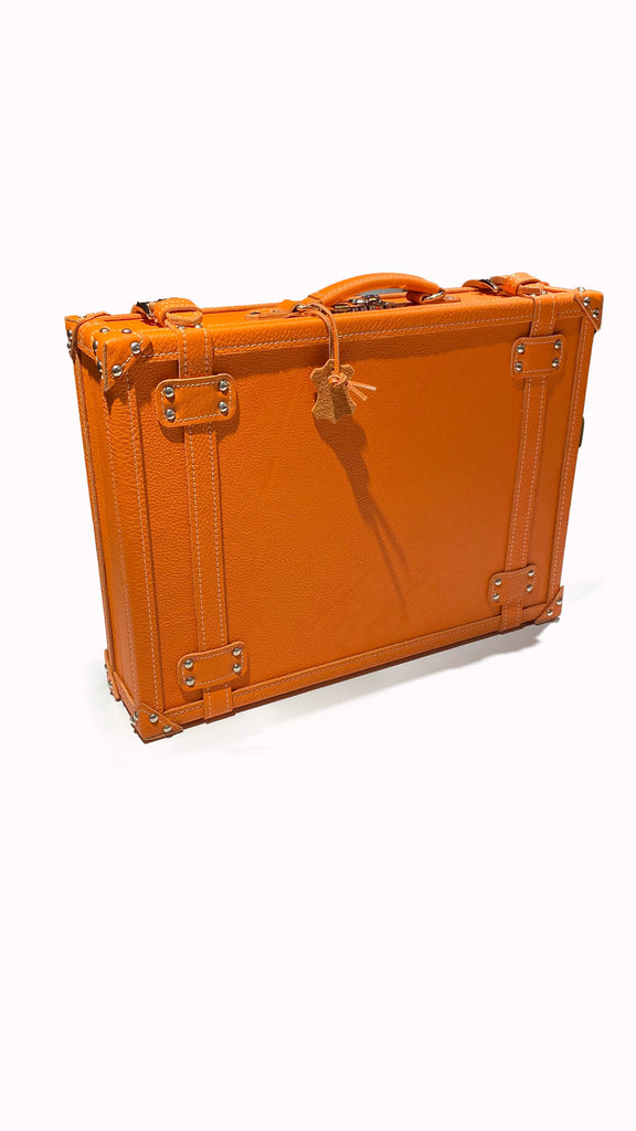 Ten10 Briefcase for 18 Watches (Orange Exterior & Grey Interior)