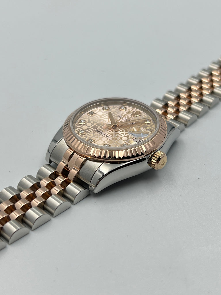 Rolex Datejust 31mm Pink 10 Diamonds Everose Jubilee 178271 2008 [Preowned]