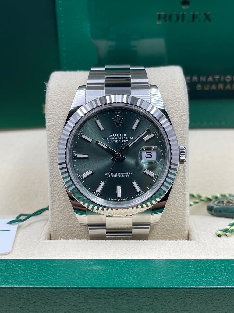 Rolex Datejust 41mm Mint Green Dial on Oyster 126334