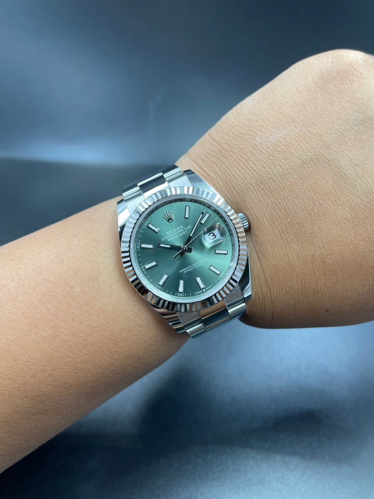 Rolex Datejust 41mm Mint Green Dial on Oyster 126334