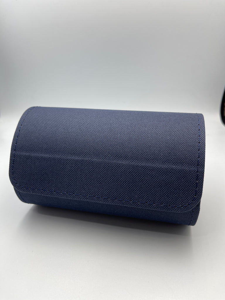 Ten10 Cordura Watch Roll for 2 Watches (Navy Blue Exterior & Orange Interior)
