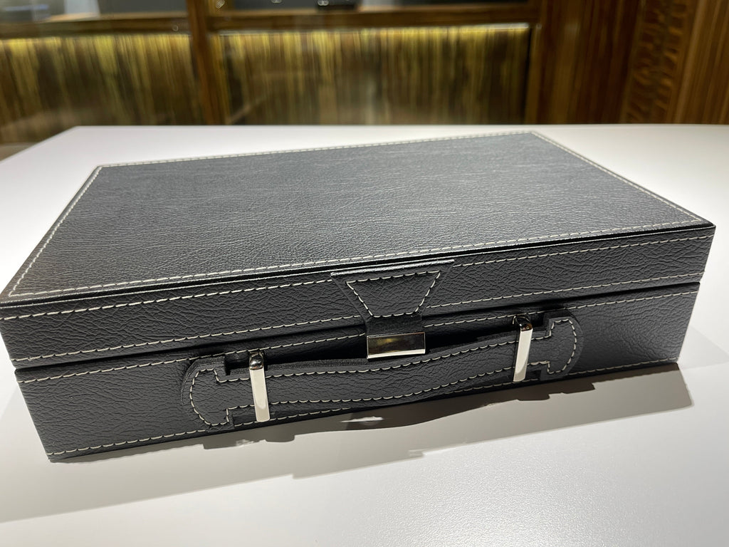 Ten10 Oscar Watch Box for 10 Watches (Black Exterior & Grey Interior)