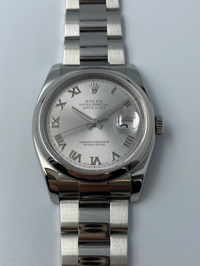 Rolex Datejust 36mm Silver Roman 116200 2008 [Preowned]